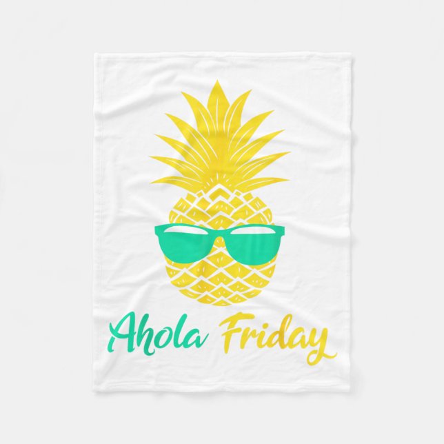 Aloha Fredag Ananas Sommar Frukt Ananas Fleecefilt (Framsidan)