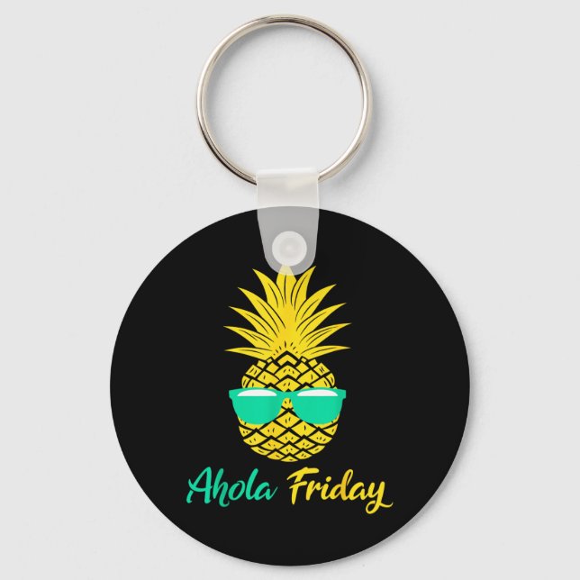 Aloha Fredag Ananas Sommar Frukt Ananas Nyckelring (Framsida)