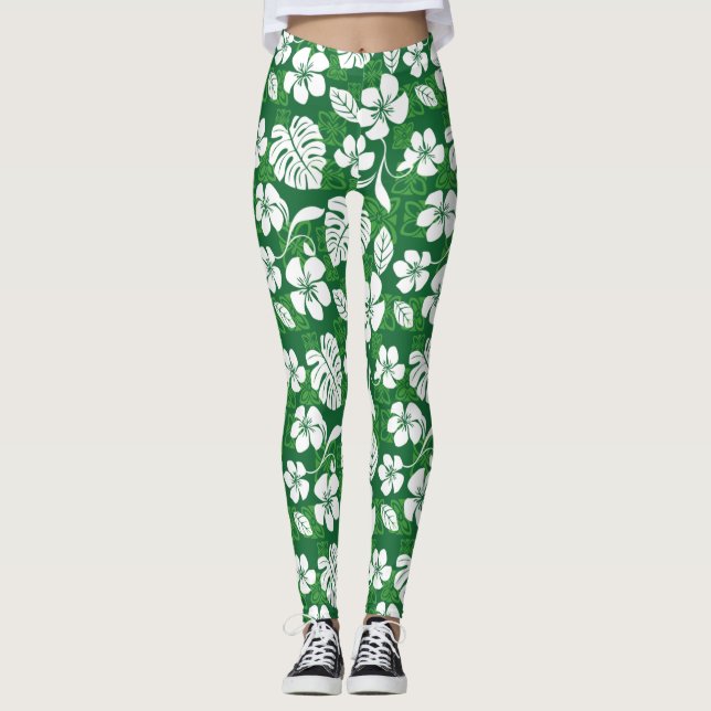 ALOHA FREDAG (GRÖNT) LEGGINGS (Framsida)