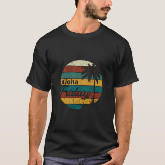 Aloha Fredag Hawaiian Retro Vintage Sunset T Shirt