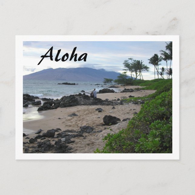 ’ALOHA from MAUI’ BEACH SCENE POSTCARD Vykort (Framsida)