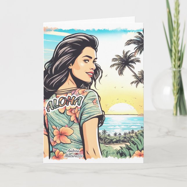 Aloha Girl Anteckningskort (Framsida)