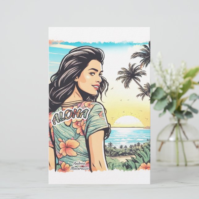 Aloha Girl Brevpapper (Stående Fram)