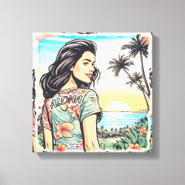 Aloha Girl Canvastryck