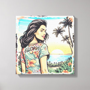 Aloha Girl Canvastryck