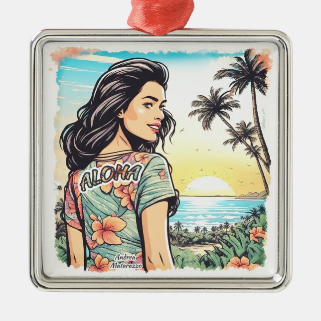 Aloha Girl Julgransprydnad Metall (Framsidan)