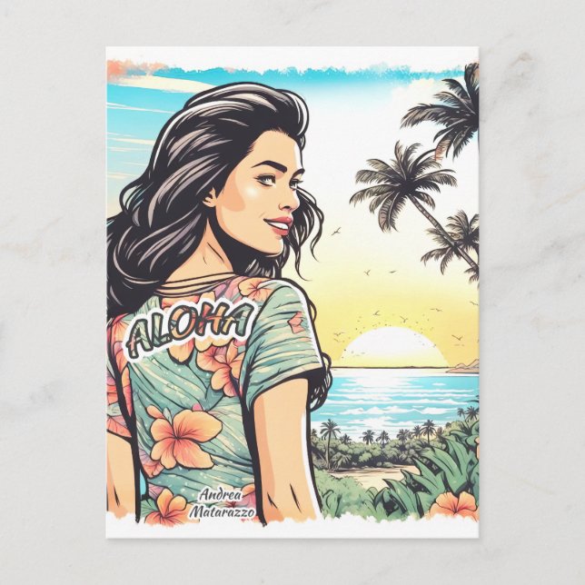 Aloha Girl Vykort (Framsida)