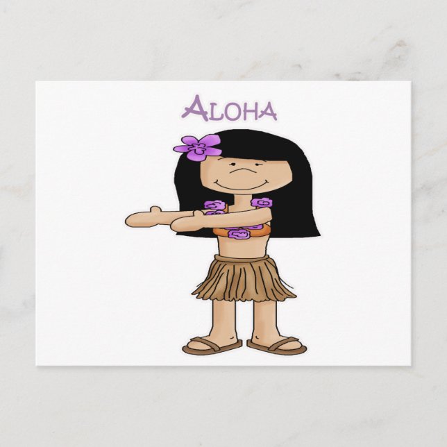 Aloha Girl Vykort (Framsida)