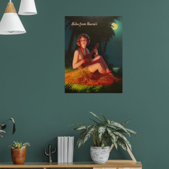 Aloha Girl with Ukulele (anpassade) Poster (Vardagsrum 1)