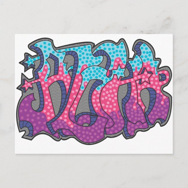 Aloha Graffiti vycard Vykort (Framsida)