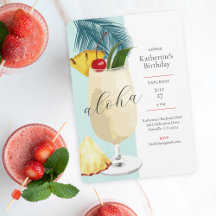 Aloha Grönt Pina Colada Cocktail Födelsedagsfest