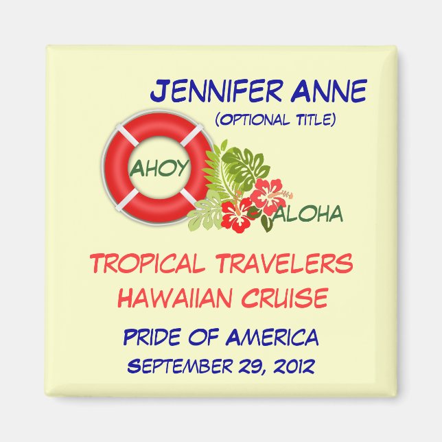 Aloha Group Family Anpassningsbar Cruise Magnet (Framsidan)