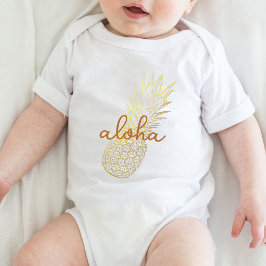 Aloha Guld Pineapple Helgdag T Shirt