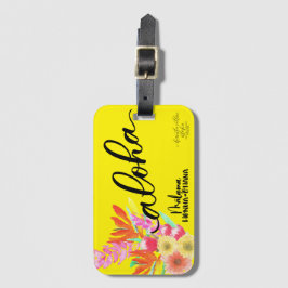 Aloha Gult Tropical Märkre - Malama Honua Ohana Bagagebricka