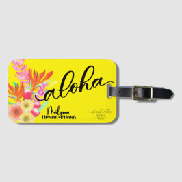 Aloha Gult Tropical Märkre - Malama Honua Ohana Bagagebricka