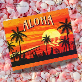 Aloha Hälsning från Hawaii BeSnyt vintage strand Vykort