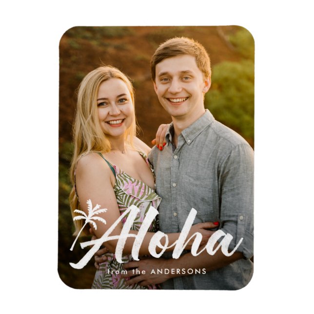 Aloha Handflatan Träd Helgdag Photo Magnet (Vertikal)