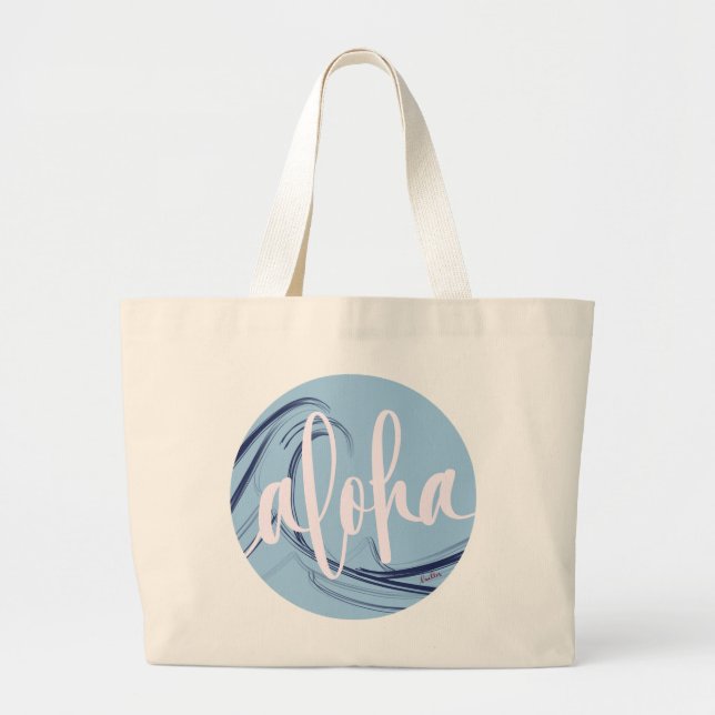 Aloha-handväska med Kai Ocean-tema Jumbo Tygkasse (Framsidan)