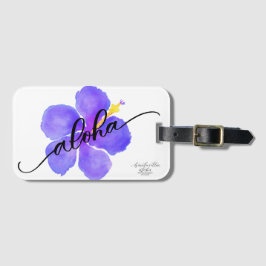 Aloha hänger lös den purpurfärgade hibiskusen bagagebricka