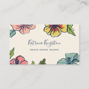 Aloha hawaiansk blommigt visitkort