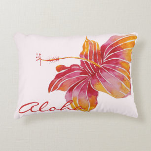 Aloha hawaiansk hibiskusblomma prydnadskudde