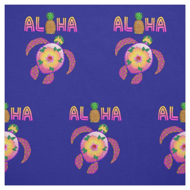 Aloha hawaiansk Honu sköldpadda Tyg (Provkarta)