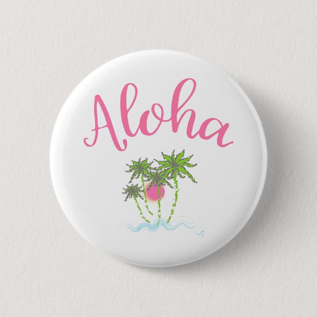 Aloha hawaiansk stil Summera för stränder Knapp (Framsida)