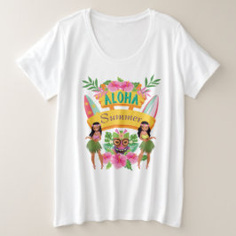 Aloha hawaianska Hula för sommarsurfaTiki Totem T Shirt