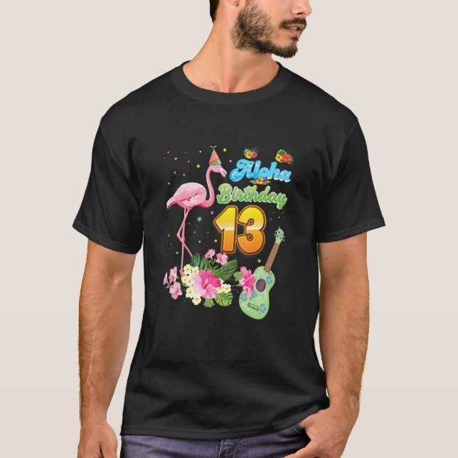 Aloha Hawaii 13:e födelsedagen 13 år gammal Flamin T Shirt (Framsida)