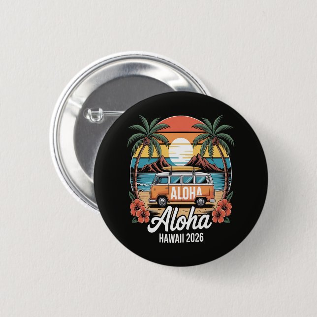Aloha Hawaii 2026 Knapp (Framsida & baksida)
