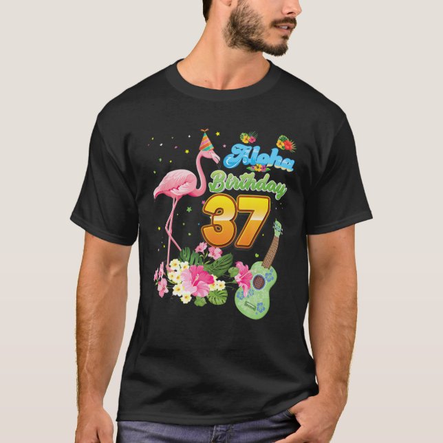 Aloha Hawaii 37:e födelsedagen 37 år gammal Flamin T Shirt (Framsida)