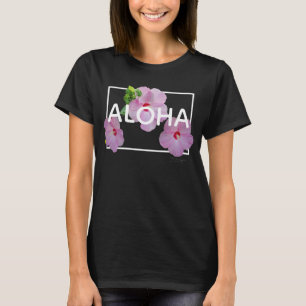 Aloha Hawaii 3 Rosa Hibiskus Tropisk Blomma T Shirt