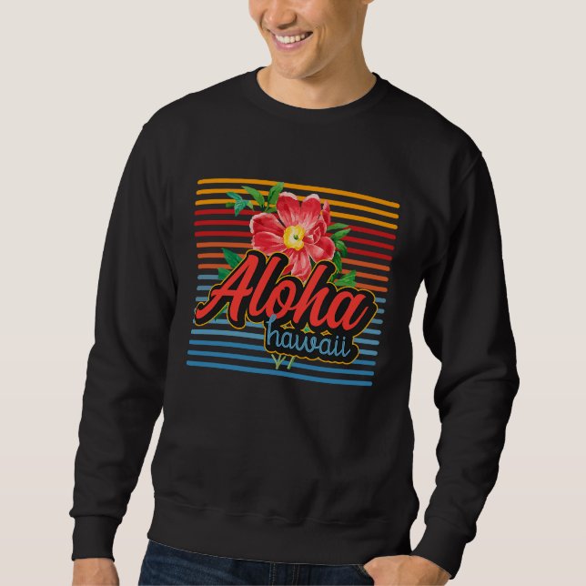 Aloha Hawaii   4 Lång Ärmad Tröja (Framsida)