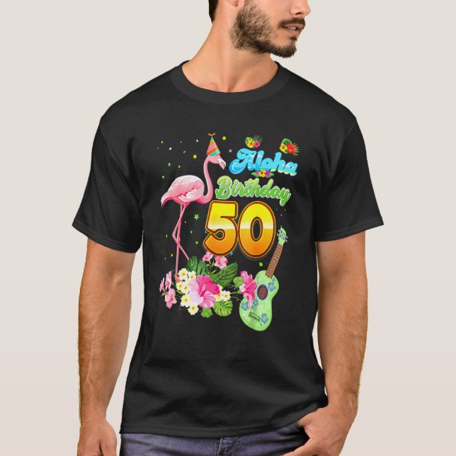 Aloha Hawaii 50:e födelsedagen 50 år gammal Flamin T Shirt (Framsida)