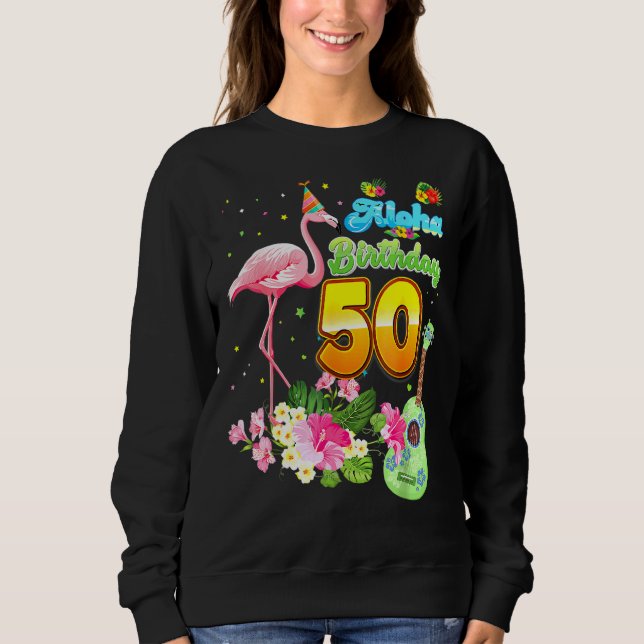 Aloha Hawaii 50:e födelsedagen 50 år gammal Flamin T Shirt (Framsida)
