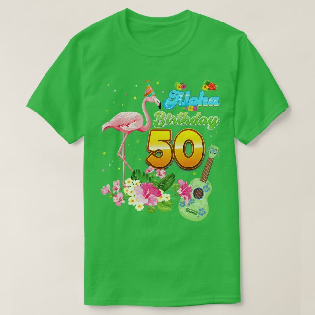 Aloha Hawaii 50:e födelsedagen 50 år gammal Flamin T Shirt (Design framsida)