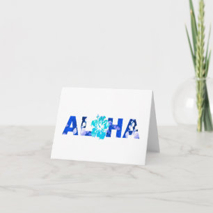 Aloha Hawaii Batik Hibiskus Tropisk Ö Blues Tack Kort