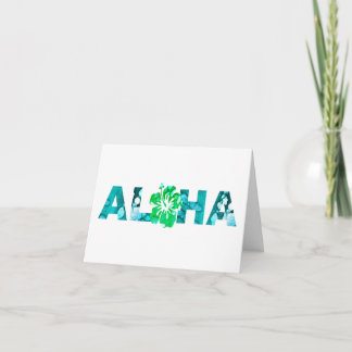 Aloha Hawaii Batik Hibiskus Tropiska Öns Grönska Tack Kort
