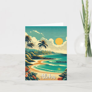 Aloha Hawaii Beach Oceanfront Foleting Card Kort
