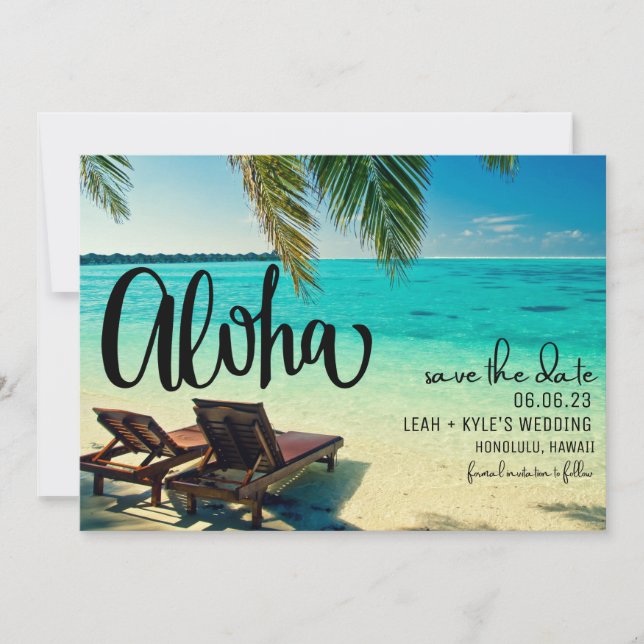 Aloha Hawaii Beach Wedding Datumet Spara Datumet (Framsida)