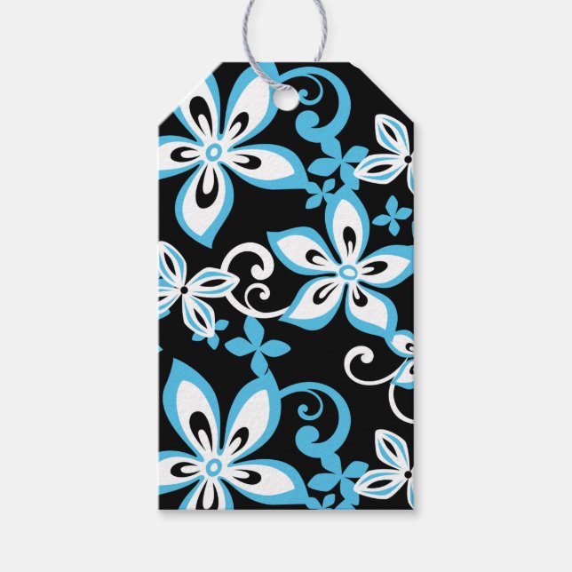 ALOHA HAWAII (BLACK/BLUE) GIFT-MÄRKRE PRESENTETIKETT (Framsidan)