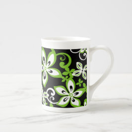 ALOHA HAWAII (BLACK/LIME) BONE CHINA MUGG BENPORSLIN MUGG