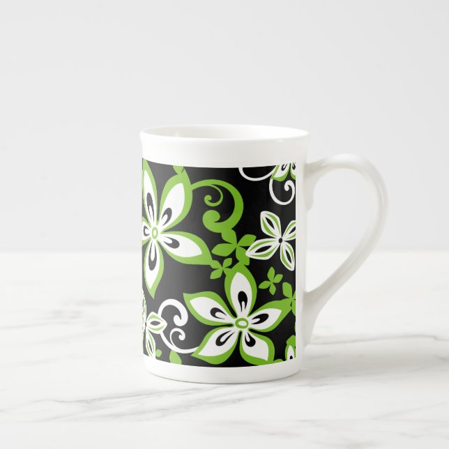 ALOHA HAWAII (BLACK/LIME) BONE CHINA MUGG BENPORSLIN MUGG (Höger)