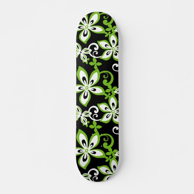 ALOHA HAWAII (BLACK/LIME) MINI SKATEBOARD BRÄDA 18,5 CM (Framsida)