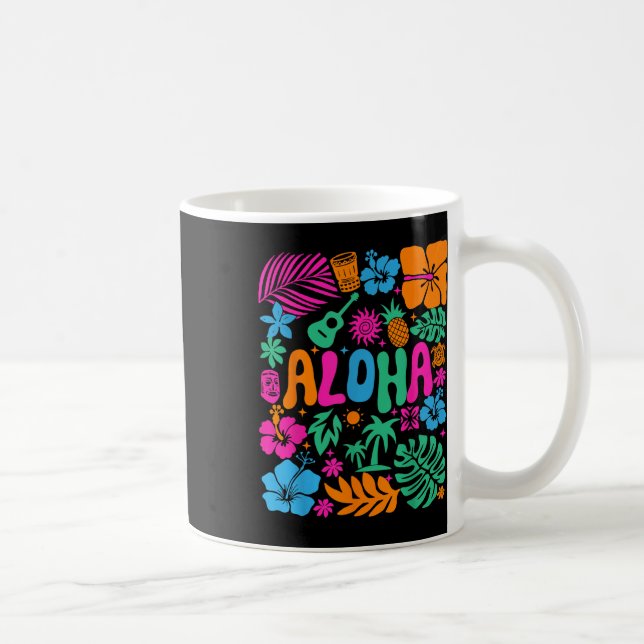 Aloha Hawaii Boho Retro Shaka Hibiskus Semester T Kaffemugg (Höger)