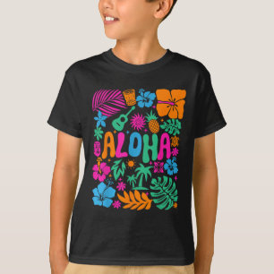 Aloha Hawaii Boho Retro Shaka Hibiskus Semester T Shirt