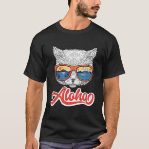Aloha Hawaii Cat Hawaiian Beach Glass Gift T Shirt