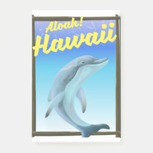 Aloha! Hawaii! Delfinreseaffisch Post-it Block