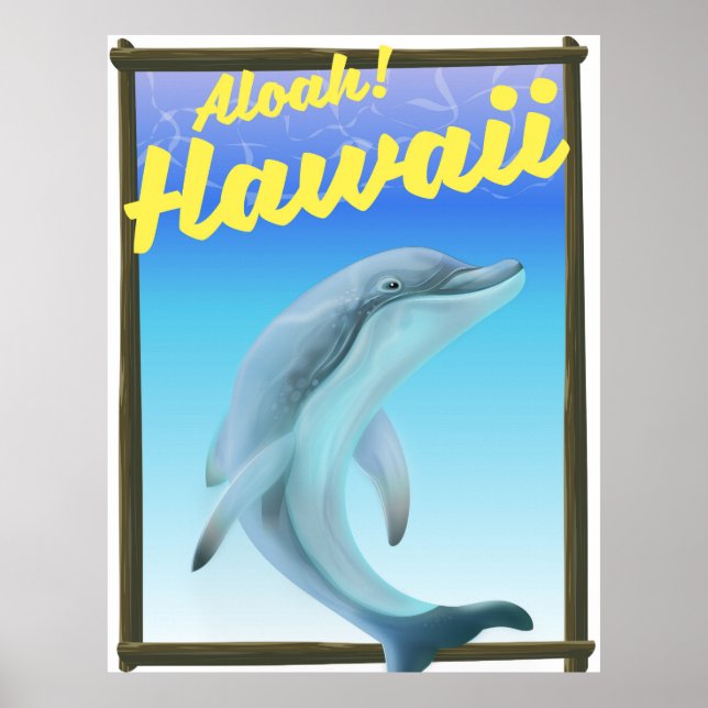 Aloha! Hawaii! Delfinreseaffisch Poster (Framsidan)