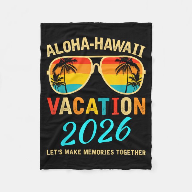 Aloha Hawaii Familjeresa Gör Fleecefilt (Framsidan)